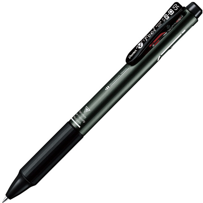 펜텔 필 다기능펜 2색 볼펜 샤프 0.5mm BXWB355MA, 메탈릭블랙, 1개