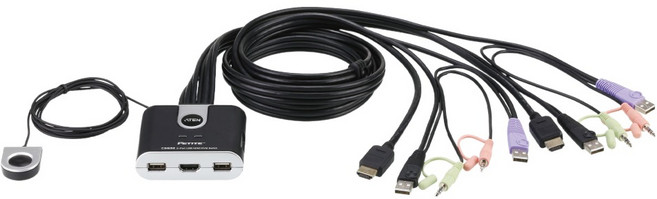 ATEN 宏正 2埠 USB HDMI KVM 多電腦切換器, CS692, 1個