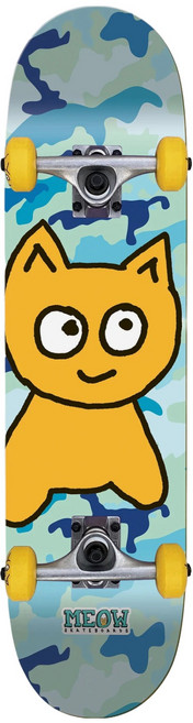 미야오스케이트보드 빅 캣 블루 카모 컴플릿 스케이트보드, 혼합색상, 1개