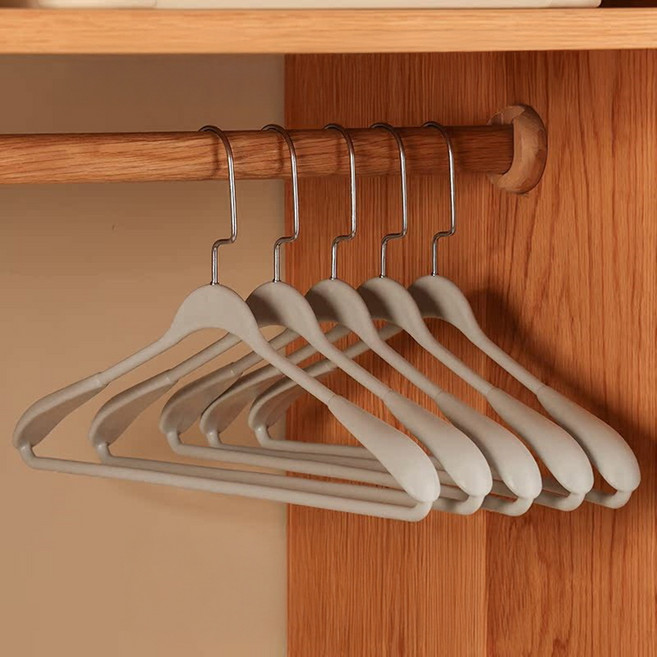 솔브리빙 두꺼운 와이드 어깨뿔방지 논슬립 옷걸이, 그레이, 10개