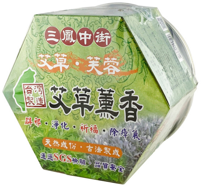 士喜生活館 艾草芙蓉薰香 附鐵盒 30環, 1個, 500g