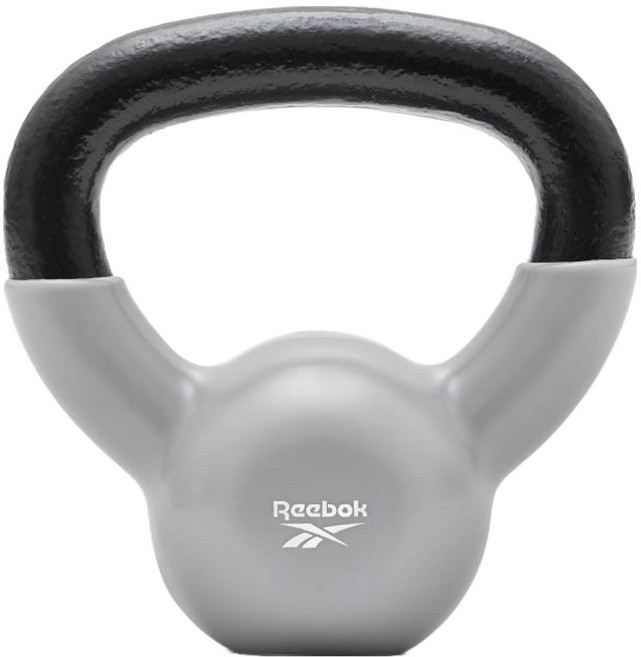 Reebok 銳步 Kettlebell 健身鑄鐵壺鈴, 1個, 2kg, 灰色