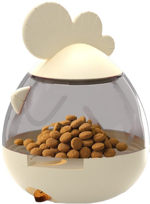 티티펫 고양이 꼬꼬닭 간식볼 장난감, 화이트, 1개