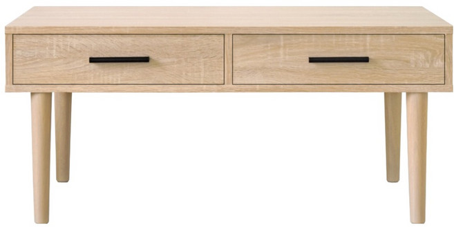 HOPMA 合馬家具 實木腳二抽茶几桌 E-GS940PMS-T, 淺橡木