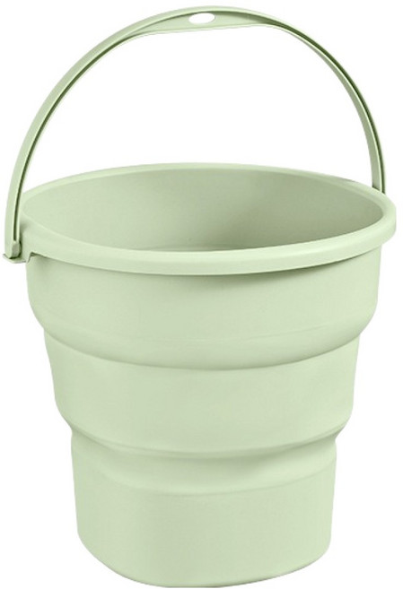 미소로운 대용량 휴대용 물통 야외 접이식양동이 5L, 그린, 1개