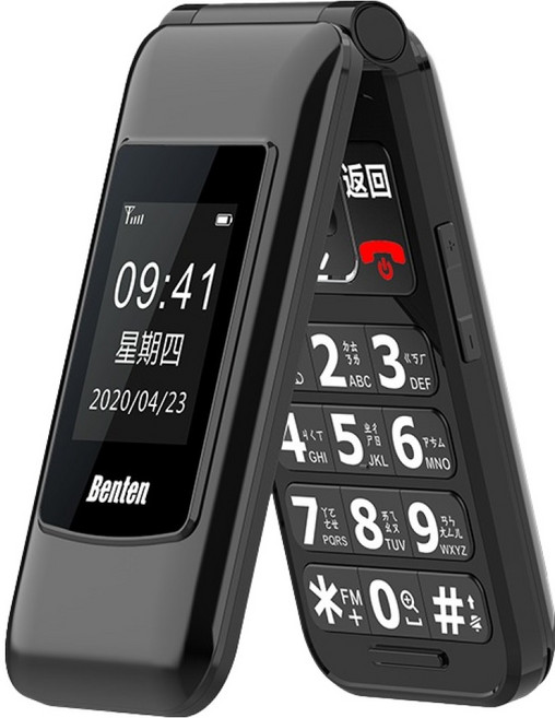 Benten 奔騰 4G 雙螢幕手持式行動電話 F60+, 黑色, 0.256GB