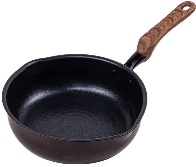 TAKEHARA 竹原製缶 和樂亭 絢 IH適用 不沾炒鍋, 咖啡色, 1個, 22cm