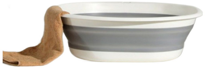 네이처리브 휴대용 다용도 접이식 족욕대야 23 x 25 cm, 1개, 그레이