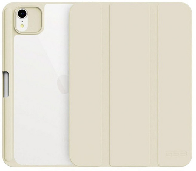 지에스비케이스 아이패드 애플펜슬 수납 클리어 하이브리드 케이스, 크림아이보리, 1개