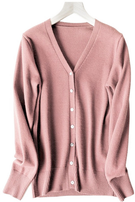 라라티나 여성용 캔디스 심플 부드러운 브이넥 니트 긴팔 가디건