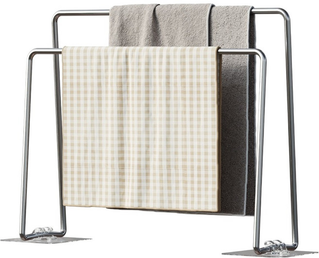 더자카 심플 스텐 행주걸이 2단, 실버, 1개