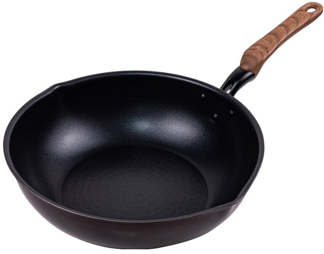 TAKEHARA 竹原製缶 和樂亭 絢 IH適用 不沾炒鍋, 1個, 咖啡色, 30cm