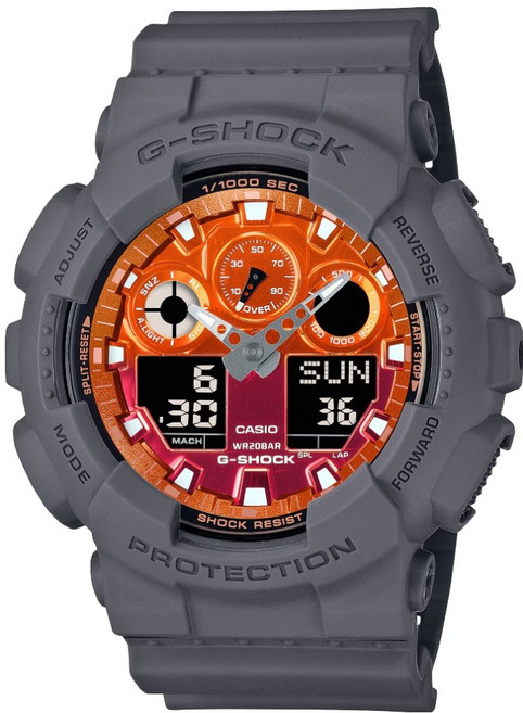 CASIO 卡西歐 G-SHOCK 熾熱火焰系列 雙顯手錶 GA-100FL-8A