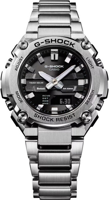 CASIO 卡西歐 G-SHOCK 藍牙 太陽能電力 金屬錶圈構造 輕巧纖薄 手錶 GST-B600D-1A 42.3mm