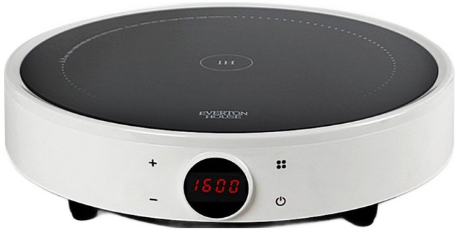 에버튼하우스 크라이스 9단계 온도조절 미니 휴대용 원형 인덕션 1구, EHHX-ID1502B, 프리스탠딩
