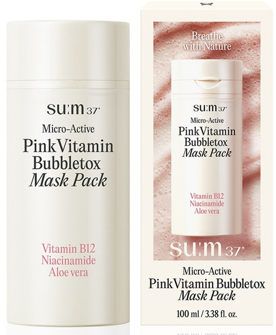 숨37도 마이크로액티브 핑크 비타민 버블톡스 마스크 100ml, 1개, 1개입