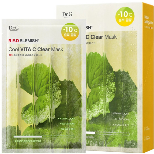 닥터지 레드 블레미쉬 쿨 비타C 흔적 마스크, 10개입, 1개