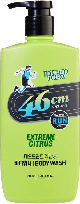 LG생활건강 46센티미터 체취솔루션 약산성 데오드란트 바디워시 익스트림 시트러스향, 600ml, 1개