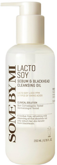 SOME BY MI Lacto Soy 皮脂與黑頭卸妝油, 1個, 200ml