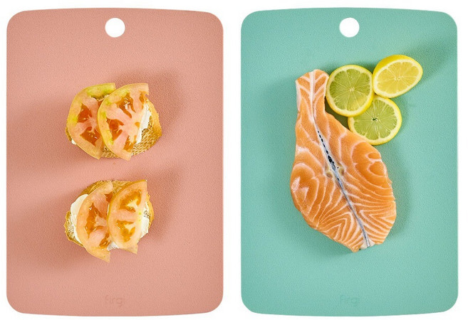 퍼기 유아용 이유식 TPU 도마 2p, 코랄 + 민트, 1세트