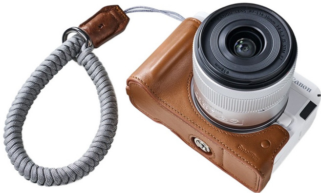 스몰리그 캐논 EOS R50 V 가죽 하프 케이스 키트, 1개, 5432(브라운)