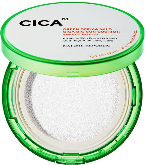 네이처리퍼블릭 그린더마 마일드 시카 빅 선쿠션 SPF50+ PA++++, 25g, 1개