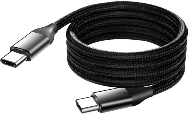 小麥購物 快充磁吸雙Type-C數據線 L1372 100W, 1個, 黑色, 1m