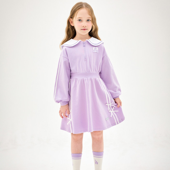 젤리스푼 여아용 세일러 카라 하프집업 원피스