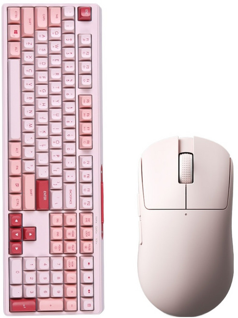 몬스타기어 사무용 멤브레인 키보드+ 게이밍 유선 마우스 세트, 일반형, 딸기샤베트(키보드), 핑크(마우스), 키보드(GUTS X108), 마우스(CREW ELITE)