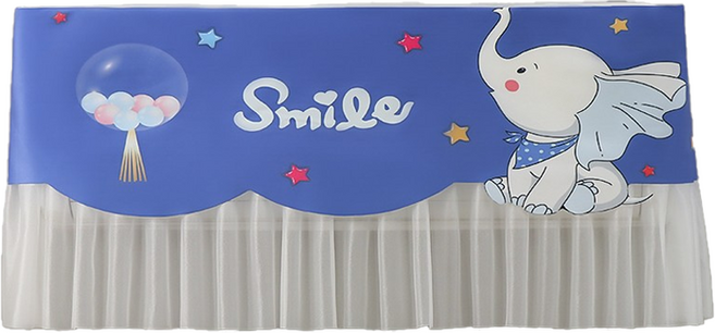 홈셀 동물친구 에어컨 바람막이 커튼 아기코끼리 스몰 86 x 18 x 35 cm, 1개