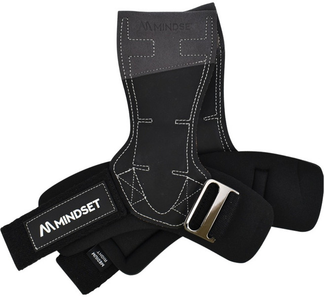 마인드셋헬스 마그네틱 헬스 스트랩 그립 손목보호대 양손 세트, 블랙, 1세트