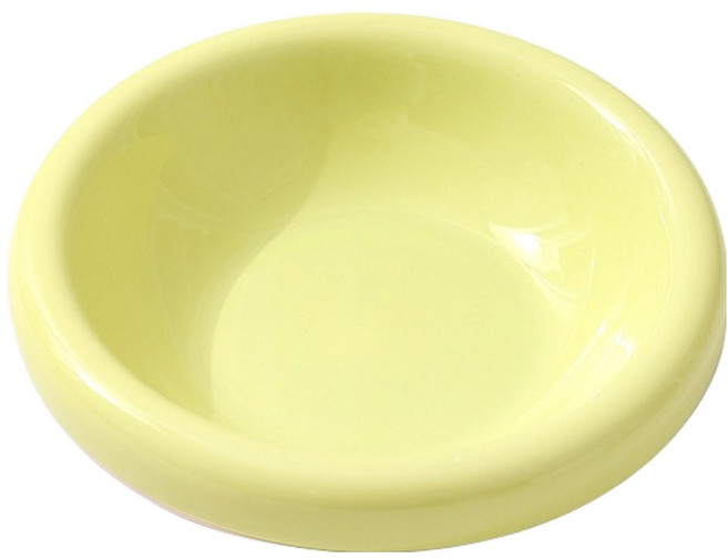 파스텔펫 반려동물 둥근 세라믹 식기 FREE, 옐로우, 1개