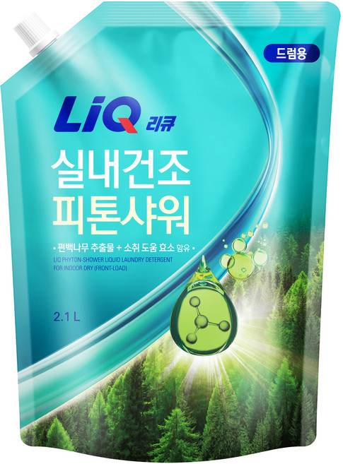 리큐 실내건조 피톤샤워 드럼용 액상세제 리필, 2.1L, 1개