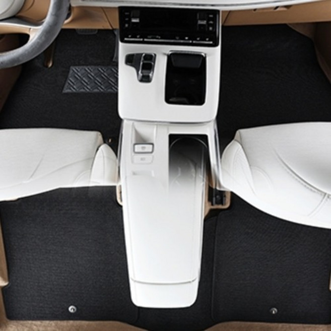 디테일링 차량용 우븐블럭 씬 코일매트 1열 + 2열 세트 6인승 라운지, 블랙, 기아 EV9(MV1)