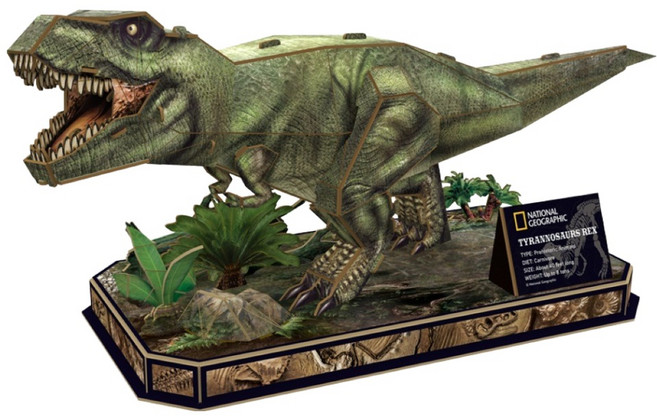 CubinFun 樂立方 國家地理3D恐龍立體拼圖, 52片, 1個, 霸王龍