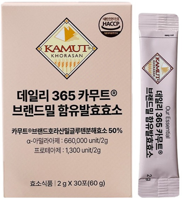 아워에센셜 데일리 365 카무트 브랜드밀 함유발효효소, 1개, 60g