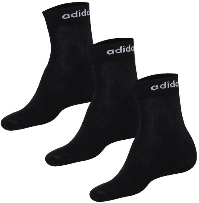 adidas 愛迪達 C LIN CREW 3P 中筒襪3件組 IC1301, 黑色, 1組
