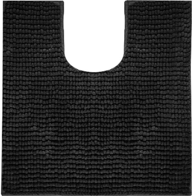 더자카 건식 미끄럼방지 마이크로울 욕실매트 U형, 블랙, 1개