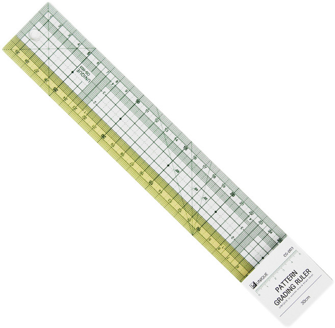 유니크 프리미엄 컬러 그레이딩자 30cm CG-003, 1개, 옐로우