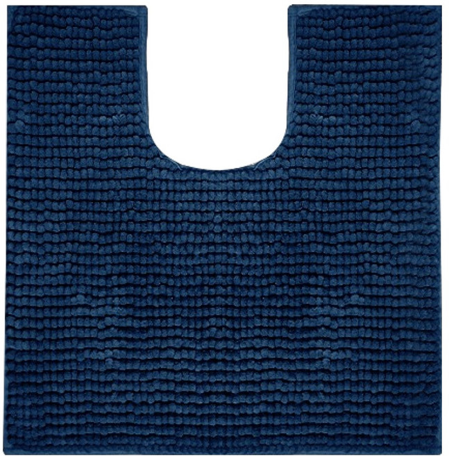 더자카 건식 미끄럼 방지 마이크로울 욕실 매트 U형, 네이비, 1개