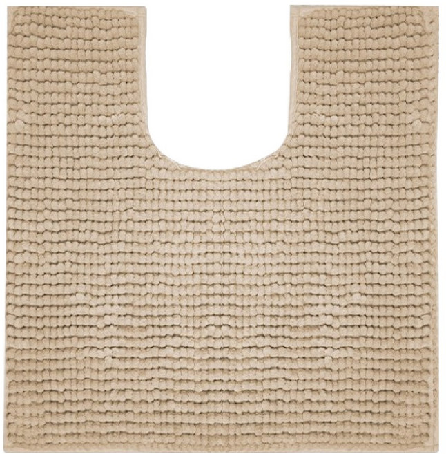 더자카 건식 미끄럼방지 마이크로울 욕실매트 U형, 베이지, 1개