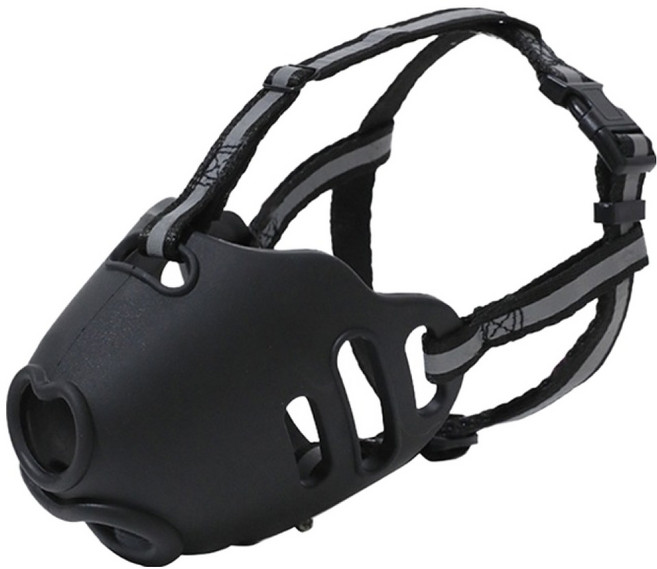 요런개 반려동물 데이소이 하트 코 물림방지 입마개 M, 01 블랙, 1개