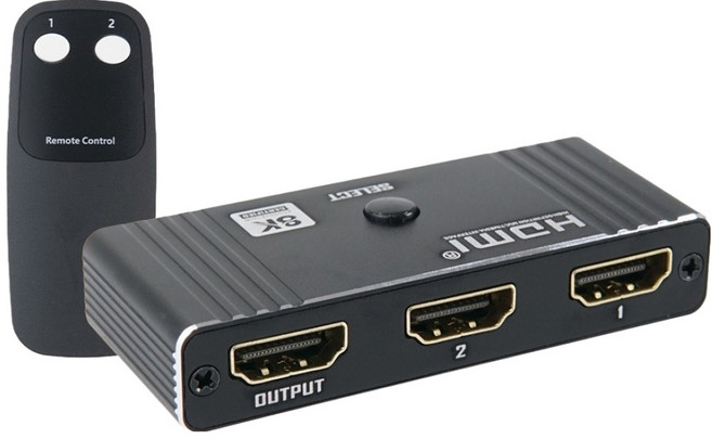 컴스 HDMI 양방향 스위치 분배기 8K 60Hz + 수동 전환 리모컨, 1세트, OU429