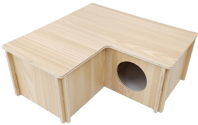 도치퀸 햄스터 조립식 미로 3룸 은신처, 1개, 나무색