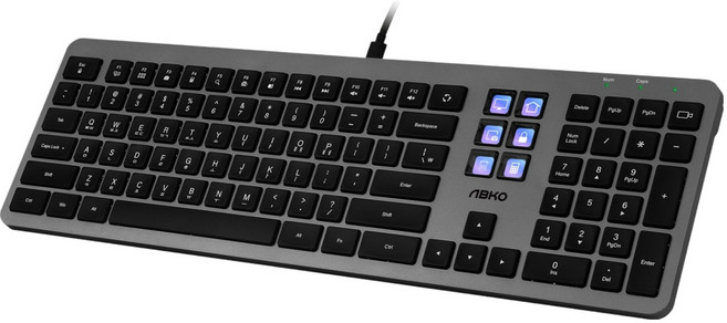 앱코 매크로덱 슬림 펜타그래프 유선 키보드, TOS300, 블랙, 제조사축