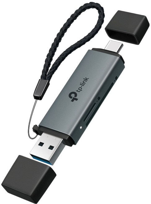 티피링크 C/A타입-SD/microSD USB 3 카드리더기, UA430D, 그레이, 1개