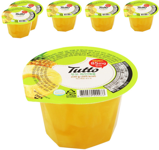 뚜또 파인애플 젤리, 230g, 6개