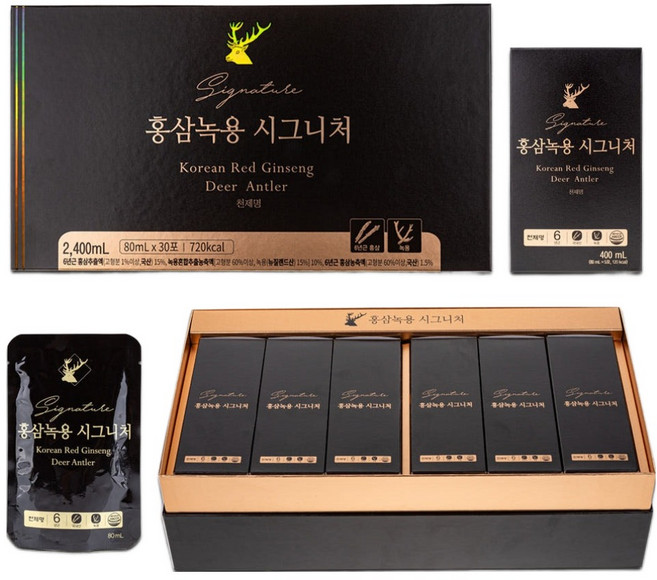 천제명홍삼 홍삼녹용 시그니처 5p, 6개, 400ml