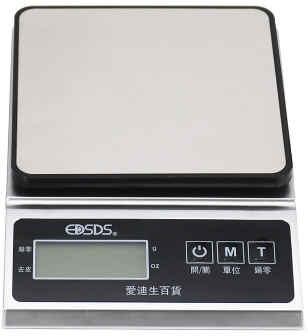 EDSDS 不鏽鋼面板廚房電子秤, 10.1kg, EDS-H136, 銀色