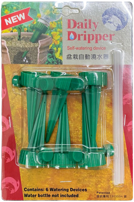 Vegetable Seed 蔬菜工坊 可調式盆栽自動澆水器 007-A59 6支, 6套, 綠色